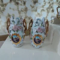 جفت گلدان ۲۰ سانتی گل برجسته کاملا نو