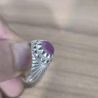 انگشتر نقره یاقوت  اصل تمام دست ساز دو مهره