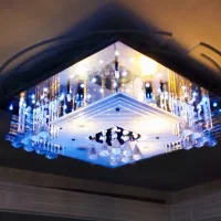 دوعدد لوستر کریستالی مدرن سقفی با ریموت