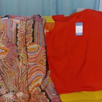 تاپ قرمز کرپ خارجی وهمراه حریر روش