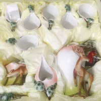 سرویس چایی خوری چینی طرح گوزن و چرخ گوشت