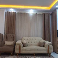 ۲ عدد پرده پانچ زیبا با تمام وسایل نصب و کتیبه