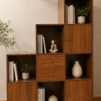 کتابخانه مدرن و شیک (طراحی پله‌ای) - در حد نو