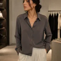 شومیز ساتن ریزشی کوتاه