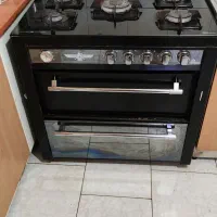 اجاق گاز پنج شعله طرح فر صفحه شیشه ای