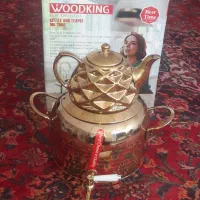 ست کتری قوری طلایی  WOODKING