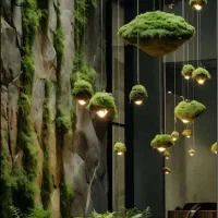 طراحی فضای سبز لوکس با خزه، صخره و گردش آب