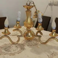 جفت لوستر فلزی با رنگ طلایی، سبک کلاسیک