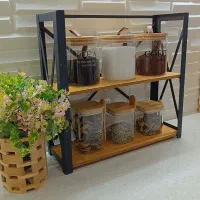 استند 2 طبقه فلز چوب