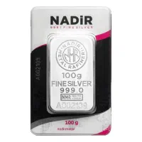 استثنائی ترین قیمت شمش نقره 100گرمی ندیر ساچمه طلا