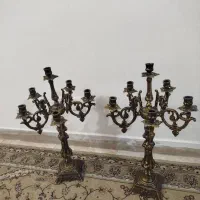 یک جفت شمعدان برنز