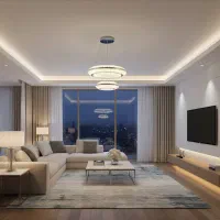 لوستر سقفی آویز نقره ایی طلایی