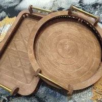 دو عدد سینی چوبی نونو