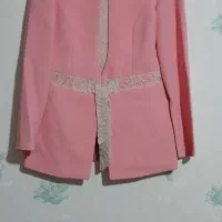 ست کت و تاپ و شلوار صورتی مجلسی