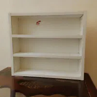 استند لاک سفید رنگ چوبی ۳ طبقه