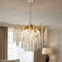 لوستر مدرن درختی آویز کریستالی نباتی خوشه ای