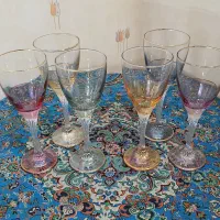 آبمیوه خوری رنگی فرانسوی لب طلایی کاملا نو