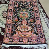 فرش چله ابریشم گل ابریشم