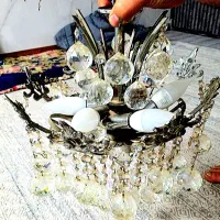 لوستر ۵ شاخه فلزی سالم و تمیز