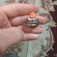 انگشتر نقره خالص با نگین سنگ اصل عقیق