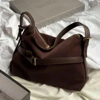 کیف دوشی قهوه ای و کرم