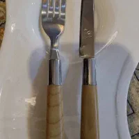 کارد و چنگال میوه خوری طرح بامبو