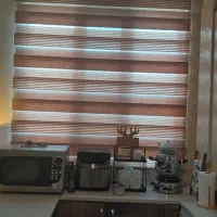 پرده زبرا نسکافه ای در حد نو