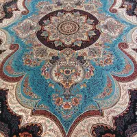 فرش 9 12 متری فیروزه ای تراکم بالا