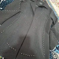 مانتو مجلسی مشکی مهره دار