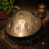 هنگ درام استیل آلفا ،رنگ مشکی و طلایی،همراه با کیف