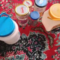 دبه ماست وشیشه