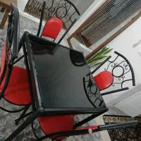 میز غذا خوری چهار نفره فلزی