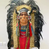 دیوارکوب سرخ پوستی سه بعدی دست ساز