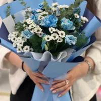 دسته گل لیسانتوس آبی کد ۱۶۱۵ گلاریس
