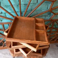 سینی چوب گردو قابل شستشو ساده و تقسیم دار