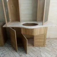 روشویی سنگی با کابینت