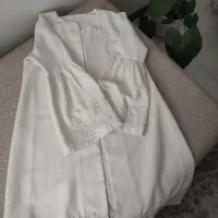 مانتو مجلسی سفید صدفی