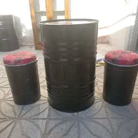 میز وصندلی بشکه ای 2تابشکه بزگ 4تابشکه کوچک