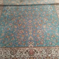 فرش مشهد نو ۱۲ متری رنگ فیروزه ای