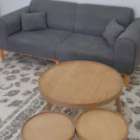 مبل ۳ نفره با جلومبلی عسلی