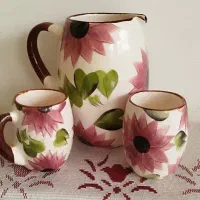 پارچ ولیوان سفالی