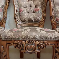 صندلی غذاخوری نهارخوری استیل منبت چوب گردو ۱۰نفره