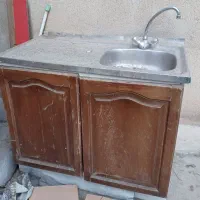 کابینت فلزی با سینک و شیر سرد گرم دو درب در حد