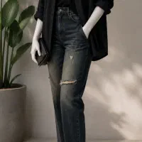 شلوار مام زاپ دار