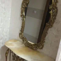 آینه وکنسول با ساعت و سمار ست بادوتا قندان