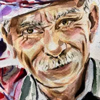 تابلو نقاشی چهره آبرنگ