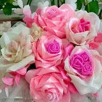 گل مصنوعی برگ انجیری تک شاخه رز باکس گل