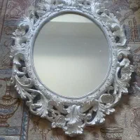 آینه  پتینه سفید نقره ای