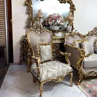 مبلمان استیل ورق طلا بانهارخوری(در حد بسیار آکبند)
