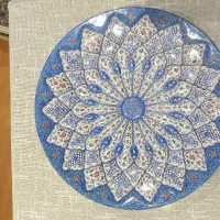 بشقاب مینا کاری استاد مرتضی اسماعیلی